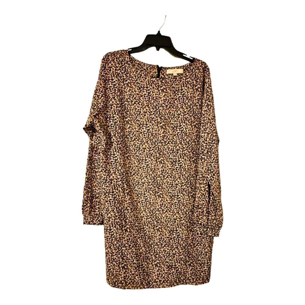 LOFT Leopard Print Shift Dress - Size Large‎